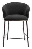 Zuo Modern Essen Counter Stool in Ivory/Black & Bronze