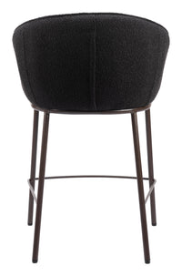 Zuo Modern Essen Counter Stool in Ivory/Black & Bronze