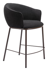 Zuo Modern Essen Counter Stool in Ivory/Black & Bronze