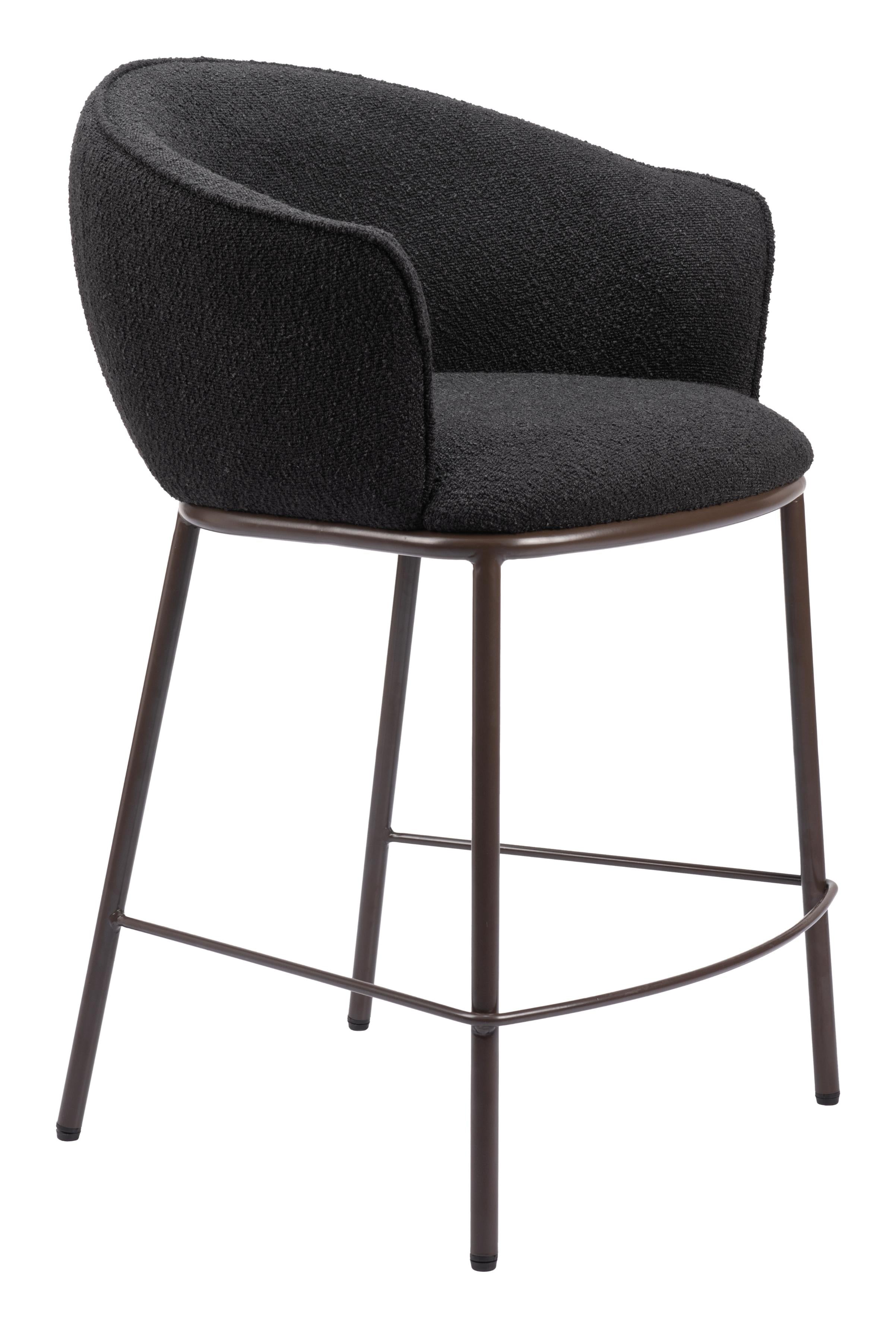 Zuo Modern Essen Counter Stool in Ivory/Black & Bronze