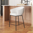Zuo Modern Essen Counter Stool in Ivory/Black & Bronze