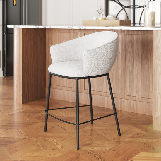 Zuo Modern Essen Counter Stool in Ivory/Black & Bronze