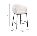 Zuo Modern Essen Counter Stool in Ivory/Black & Bronze