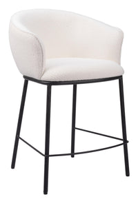 Zuo Modern Essen Counter Stool in Ivory/Black & Bronze