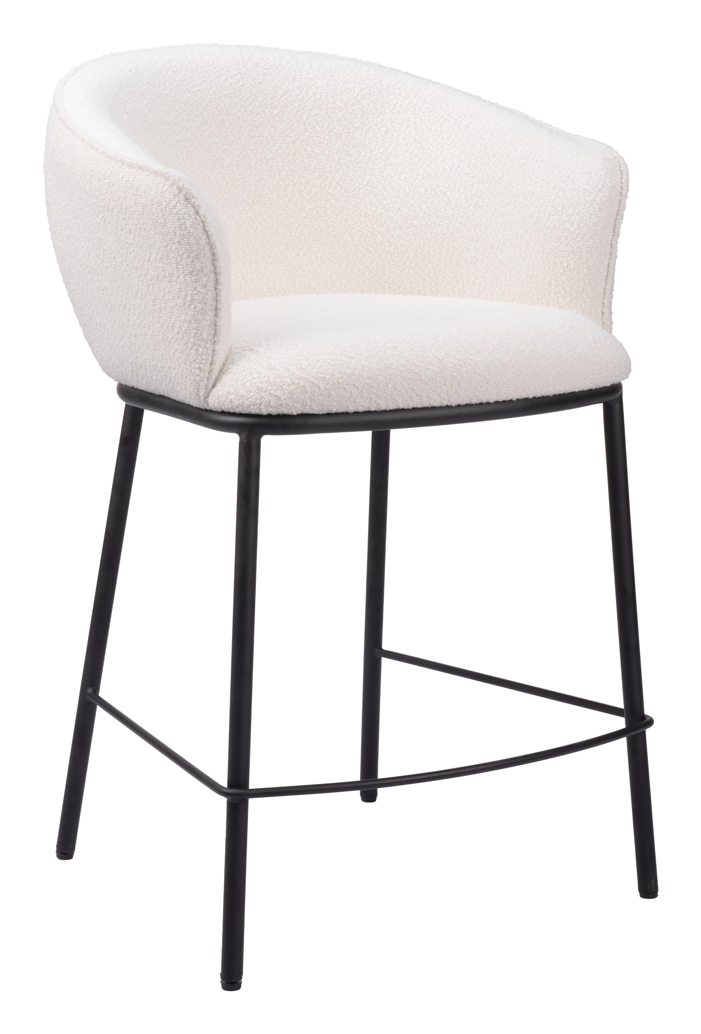 Zuo Modern Essen Counter Stool in Ivory/Black & Bronze