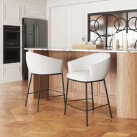 Zuo Modern Essen Counter Stool in Ivory/Black & Bronze