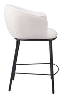 Zuo Modern Essen Counter Stool in Ivory/Black & Bronze