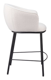 Zuo Modern Essen Counter Stool in Ivory/Black & Bronze