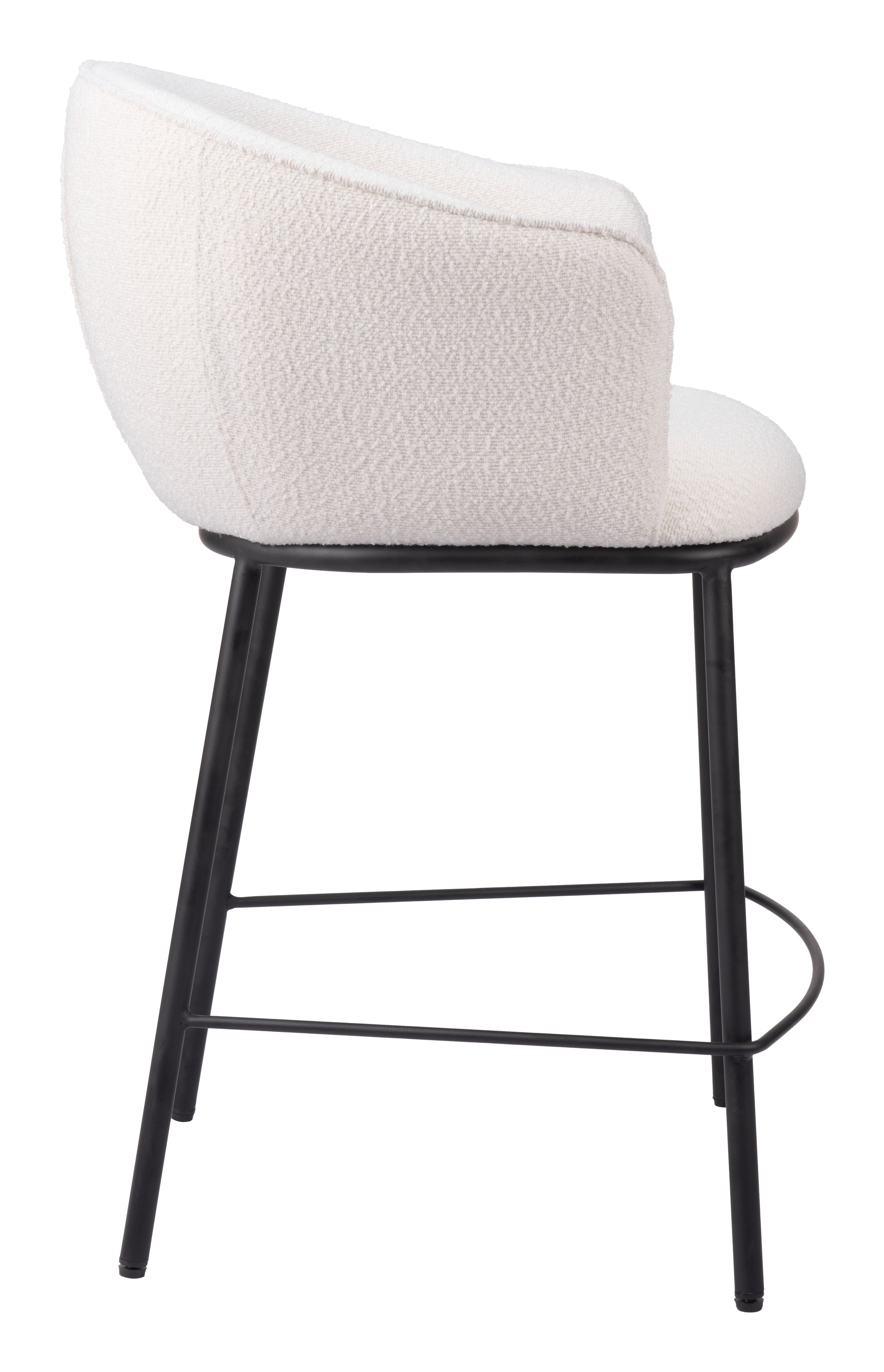 Zuo Modern Essen Counter Stool in Ivory/Black & Bronze
