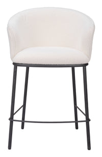 Zuo Modern Essen Counter Stool in Ivory/Black & Bronze