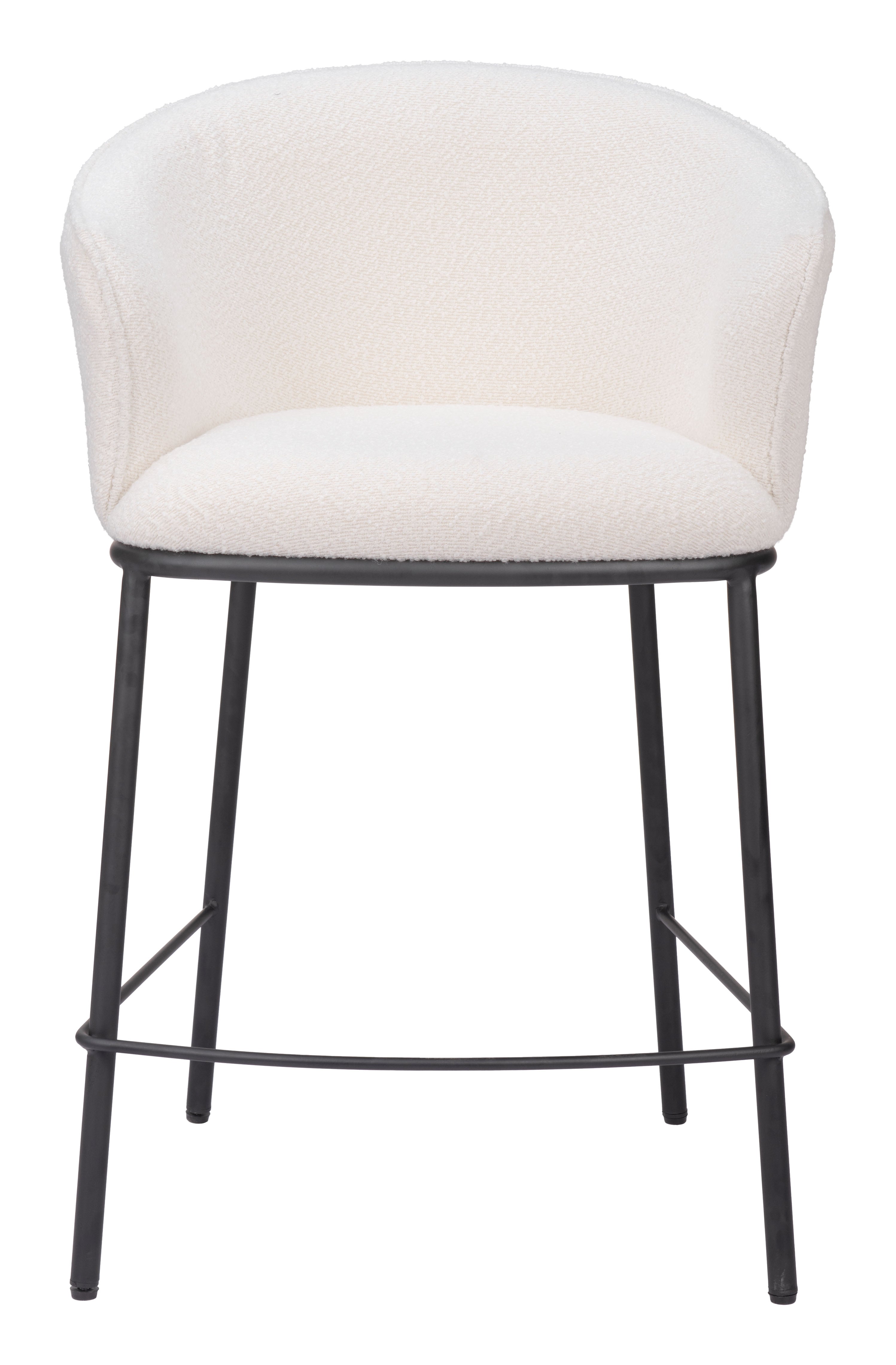Zuo Modern Essen Counter Stool in Ivory/Black & Bronze