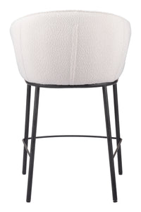 Zuo Modern Essen Counter Stool in Ivory/Black & Bronze