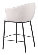 Zuo Modern Essen Counter Stool in Ivory/Black & Bronze