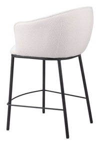 Zuo Modern Essen Counter Stool in Ivory/Black & Bronze
