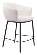 Zuo Modern Essen Counter Stool in Ivory/Black & Bronze