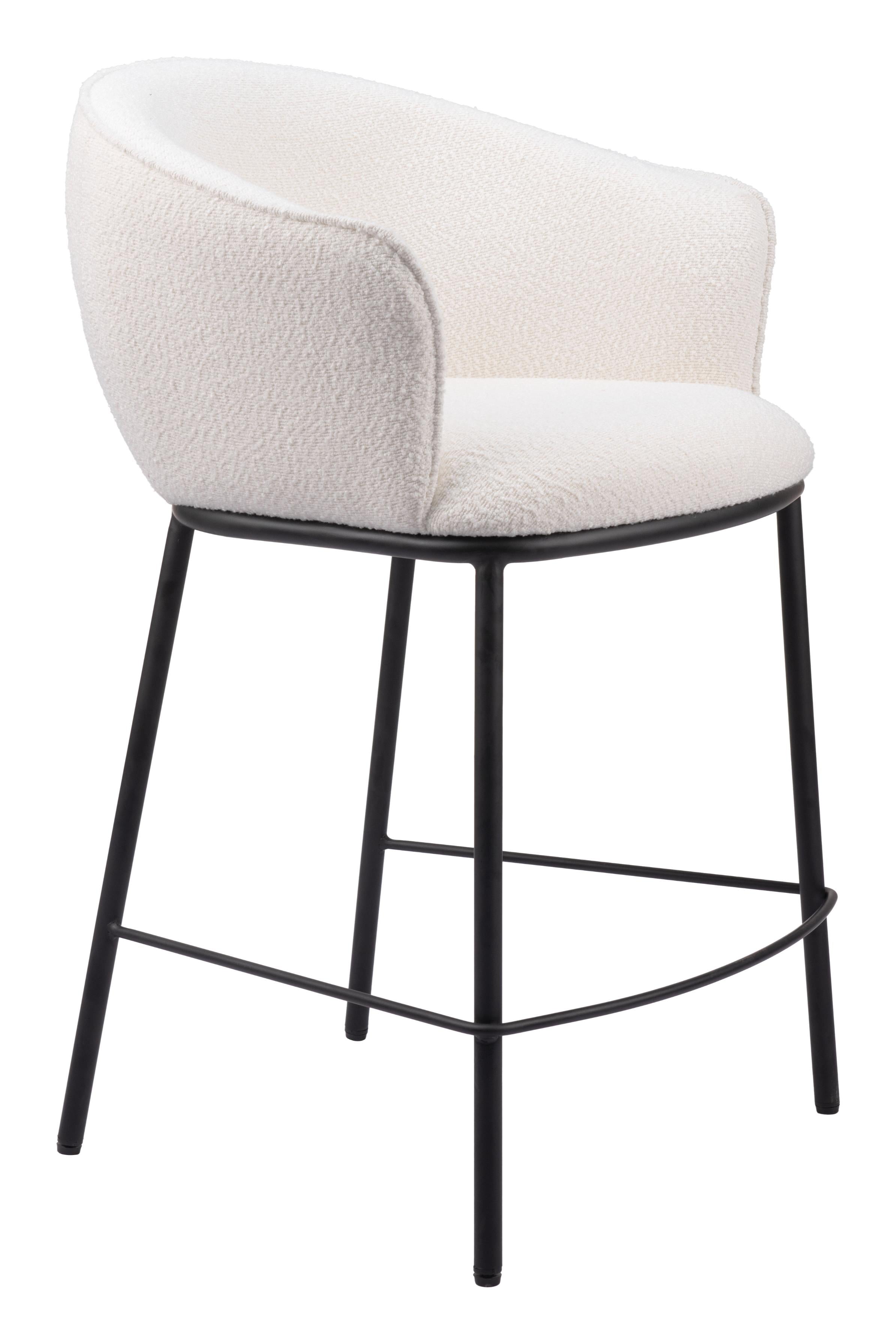 Zuo Modern Essen Counter Stool in Ivory/Black & Bronze