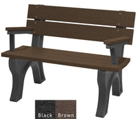 Polly Products Economizer Traditional Backed Bench With Arm