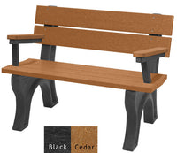 Polly Products Economizer Traditional Backed Bench With Arm