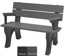 Polly Products Economizer Traditional Backed Bench With Arm