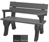 Polly Products Economizer Traditional Backed Bench With Arm