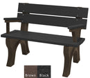 Polly Products Economizer Traditional Backed Bench With Arm