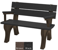 Polly Products Economizer Traditional Backed Bench With Arm