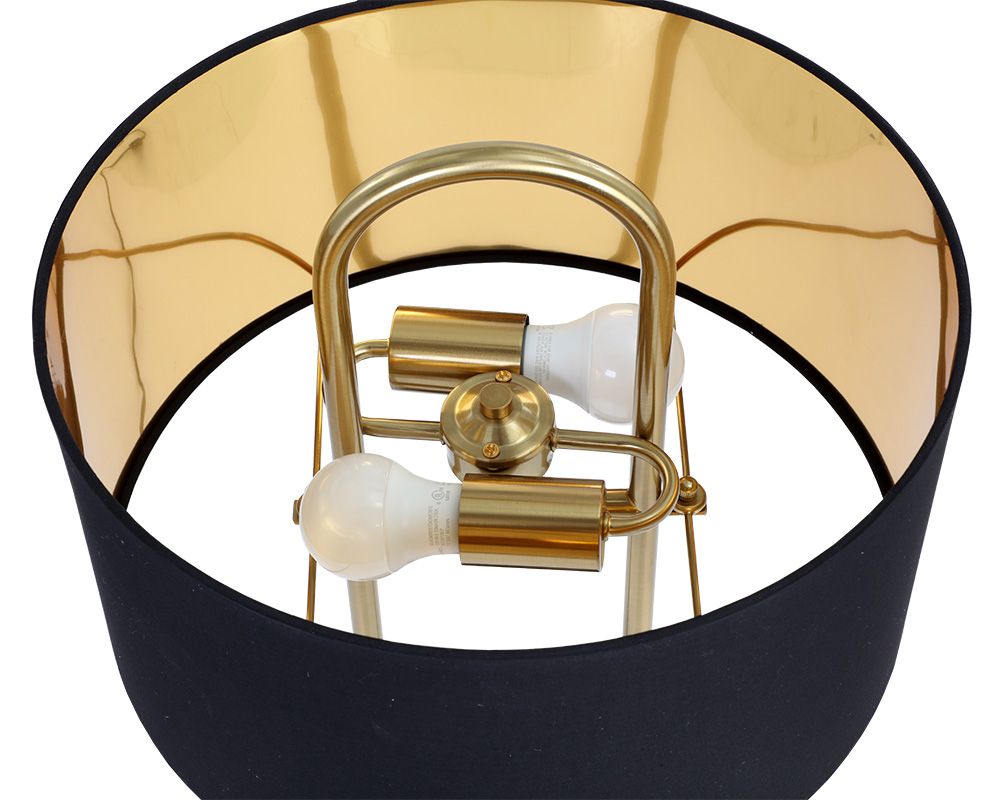 Sunpan Kezna Table Lamp Black Marble-Matte Black / White Marble-White Black