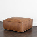 Sunpan Liron Ottoman Overcast Grey / Tobacco Tan