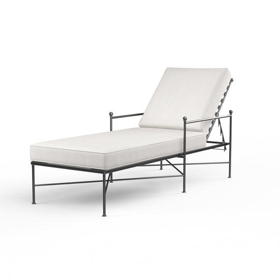 Sunset West Provence Wrought Iron Chaise Lounge with Cushion