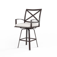Sunset West La Jolla Aluminum Swivel Barstool with Cushion
