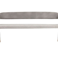 Sunpan Madura Banquette Belfast Heather Grey-Bravo Metal / Polo Club Muslin-Bravo Cream