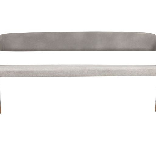 Sunpan Madura Banquette Belfast Heather Grey-Bravo Metal / Polo Club Muslin-Bravo Cream