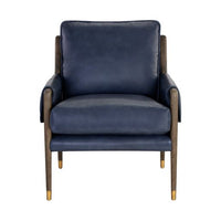 Sunpan Mauti Lounge Chair Dark Brown - Cortina Black Leather / Cortina Ink Leather