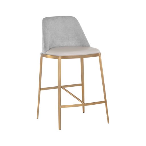 Sunpan Dover Counter Stool in Bravo Portabella-Sparrow Grey / Napa Stone-Polo Club Stone