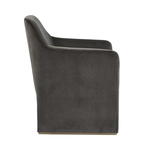 Sunpan Doreen Lounge Chair in Lux Brass - Diamond Mummy / Rubino White / Lux Moon Dust - Diamond Ocher