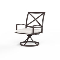 Sunset West La Jolla Aluminum Swivel Dining Chair with Cushion