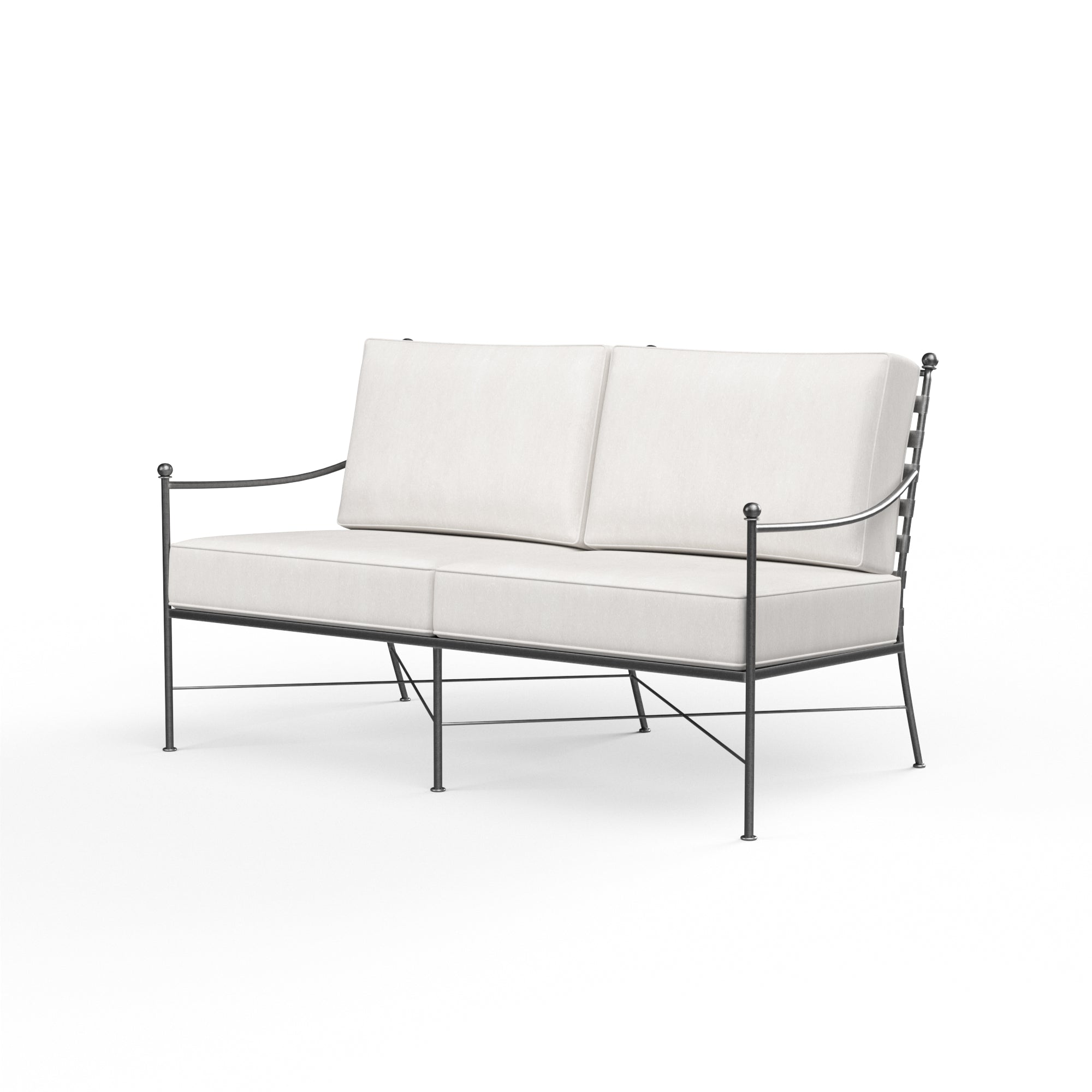 Sunset West Provence Wrought Iron Loveseat with Cushion