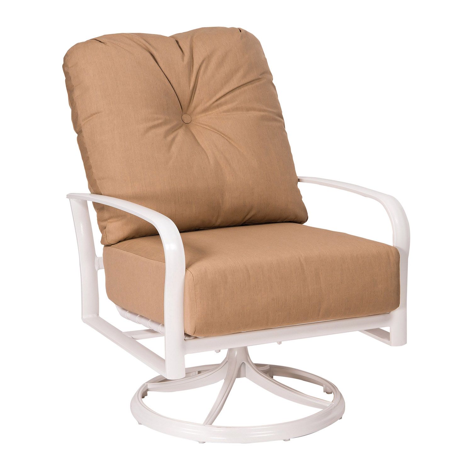 Woodard Fremont Cushion Swivel Rocking Lounge Chair, Aged Teak, Beach Bum Creamsicle (Grade A), Grade A Fabric, Garden Chairs, Lounge Chairs, Fremont, Aluminum, Fabric, Lounge Chairs, Curved, Outdoor