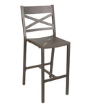 BFM Seating Fresco - Cross Back Barstool - Powder Coated Aluminum - Bronze