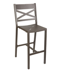 BFM Seating Fresco - Cross Back Barstool - Powder Coated Aluminum - Bronze