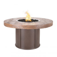 The Outdoor Plus Fresno 43" Steel and Wood Grain Fire Table