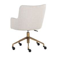 Sunpan Franklin Office Chair - Beige Linen / Vintage Black