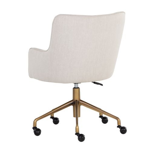 Sunpan Franklin Office Chair - Beige Linen / Vintage Black
