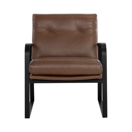 Sunpan Sterling Lounge Chair Missouri Mahogany Leather / Missouri Stone Leather