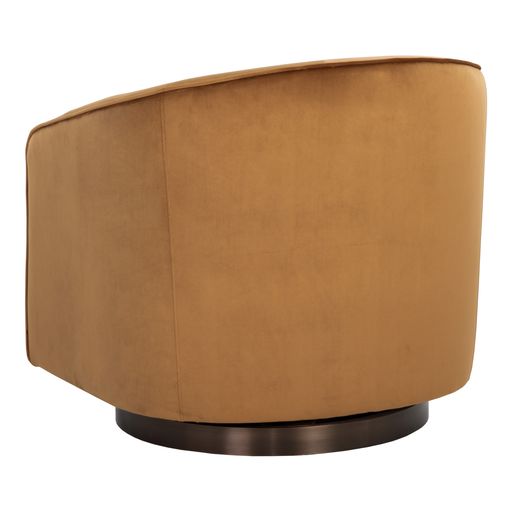 Sunpan Hazel Swivel Lounge Chair in Gold - Belfast Heather Grey / Black Sky / Blush Sky / Burgundy Sky / Deep Green Sky / Navy Blue Sky / Dark-Bronze Gold Sky
