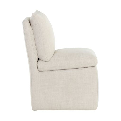 Sunpan Glenrose Wheeled Dining Chair in Effie Linen / Effie Smoke