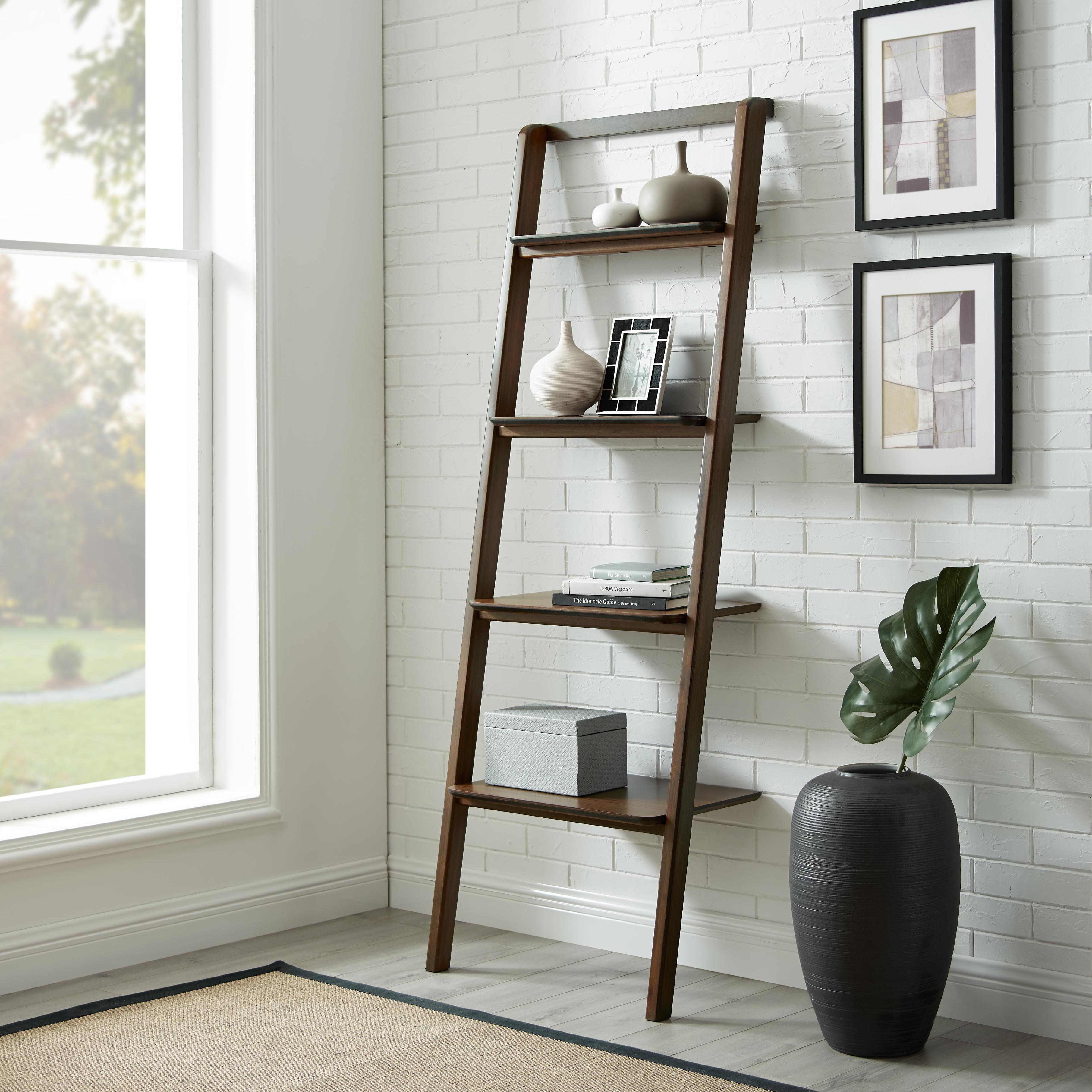 Greenington Currant Leaning Bookshelf, Caramelized / Black Walnut