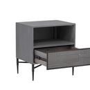 Sunpan Markwood Nighstand Antique Bronze-Glacier Grey / Brass-Dark Brown