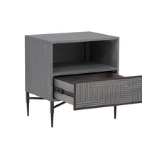 Sunpan Markwood Nighstand Antique Bronze-Glacier Grey / Brass-Dark Brown