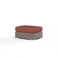 Sunset West Coronado Wicker Ottoman With Cushions